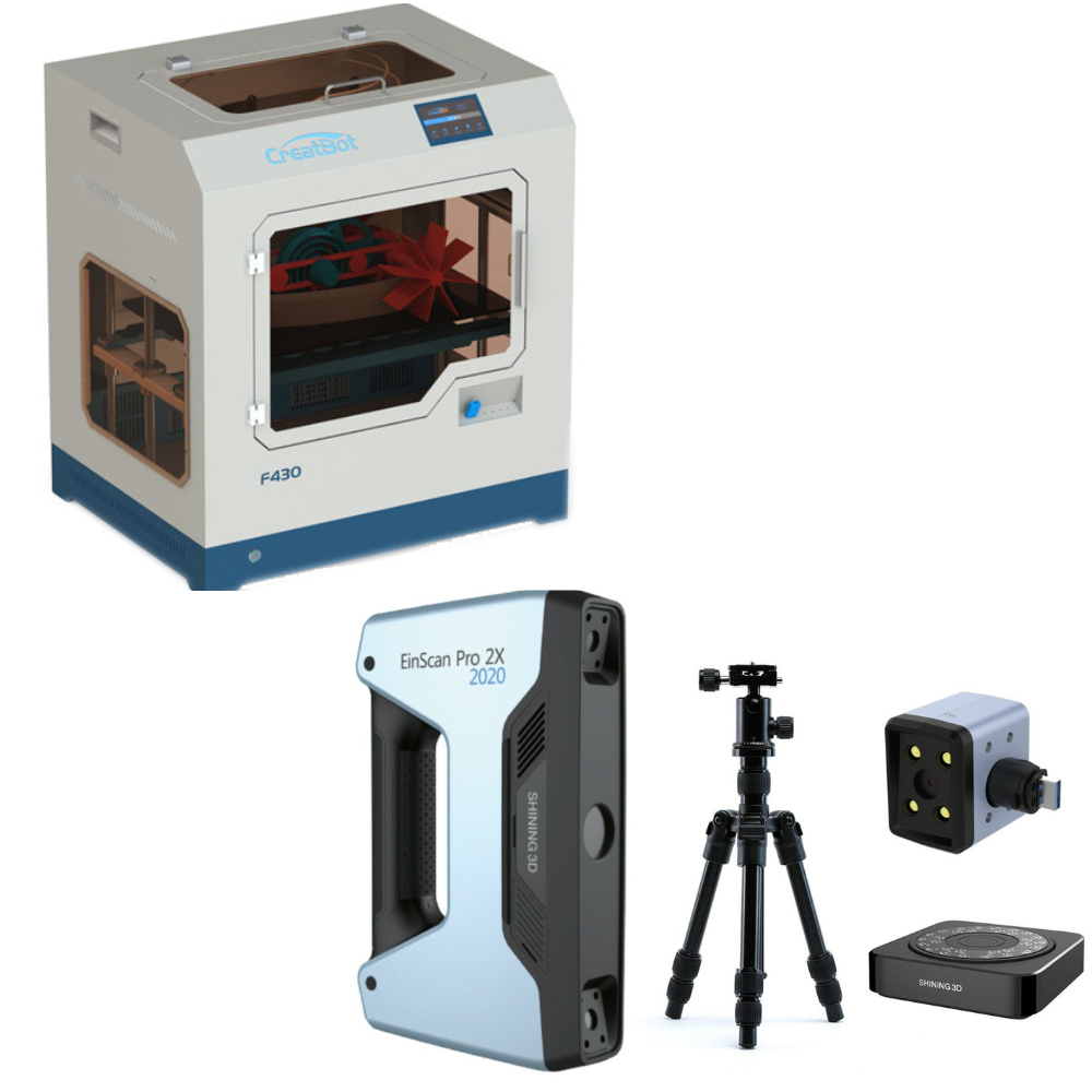 F430 3D Printer & Einscan Pro 2X V2 3D Scanner